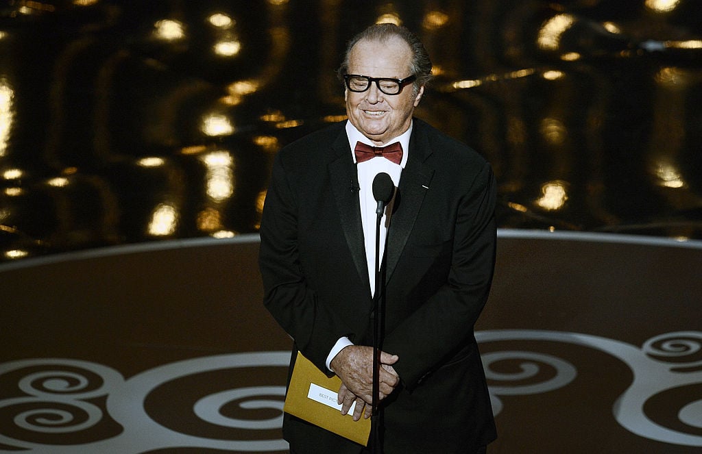 Actor Jack Nicholson presents the Best Picture award