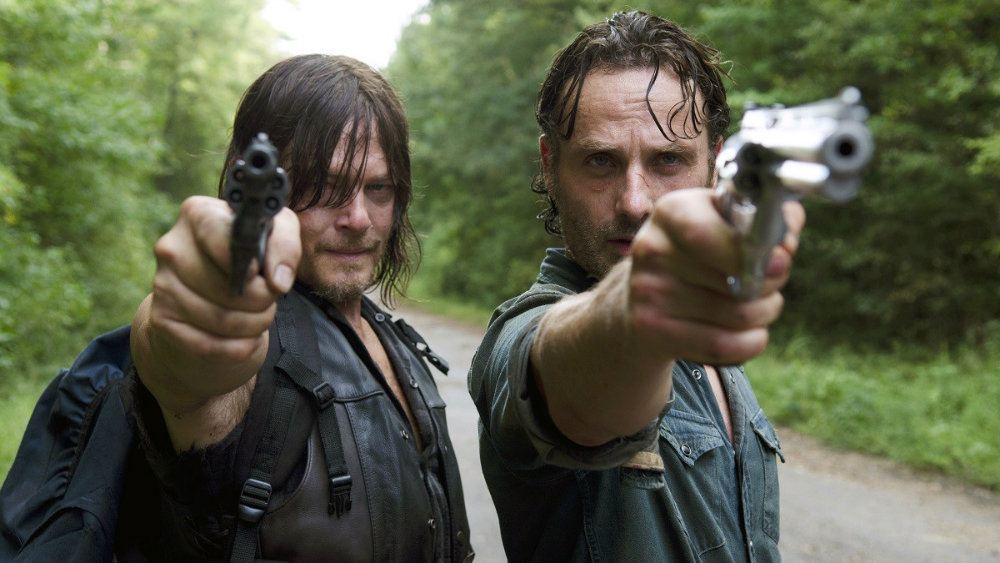 Norman Reedus and Andrew Lincoln in The Walking Dead