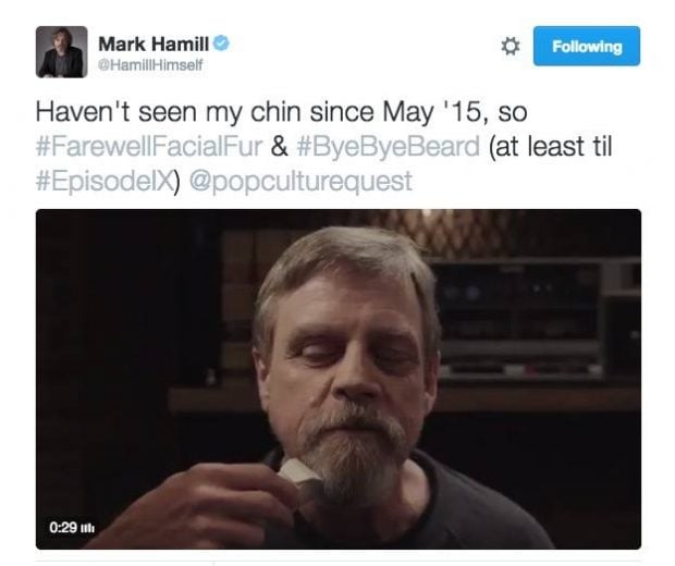 Mark Hamill Tweeting about Star Wars Episode IX