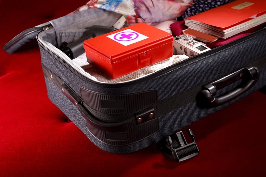 first-aid kit in a suitcase