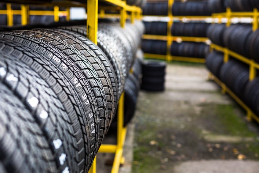 New tires for sale at a tire store