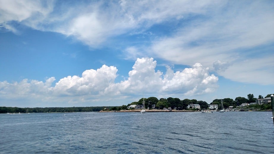 The shoreline of Habor Island, Narragansett, Rhode Island