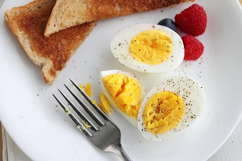 Hard boiled egg breakfast