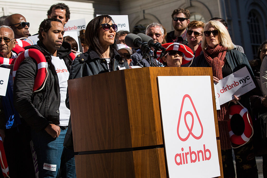 Airbnb rally in New York City