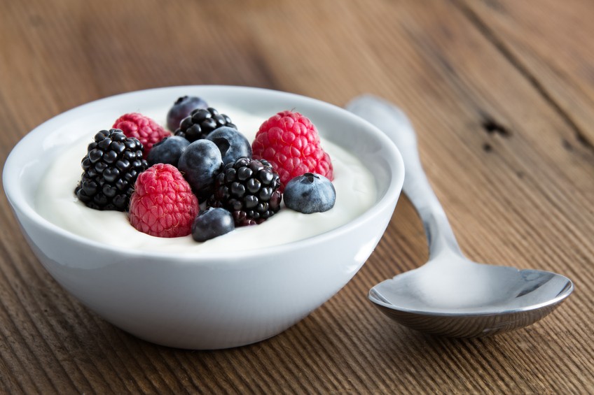 Bowl of yogurt and berries