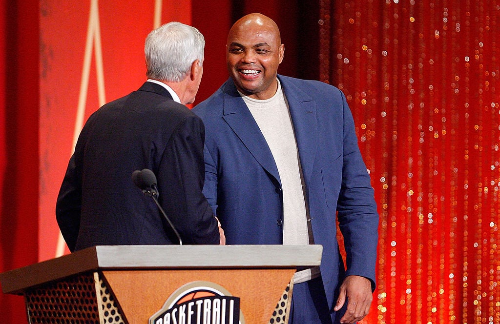 Charles Barkley presents Coach Jerry Sloan to the Naismith Memorial Basketball Hall of Fame