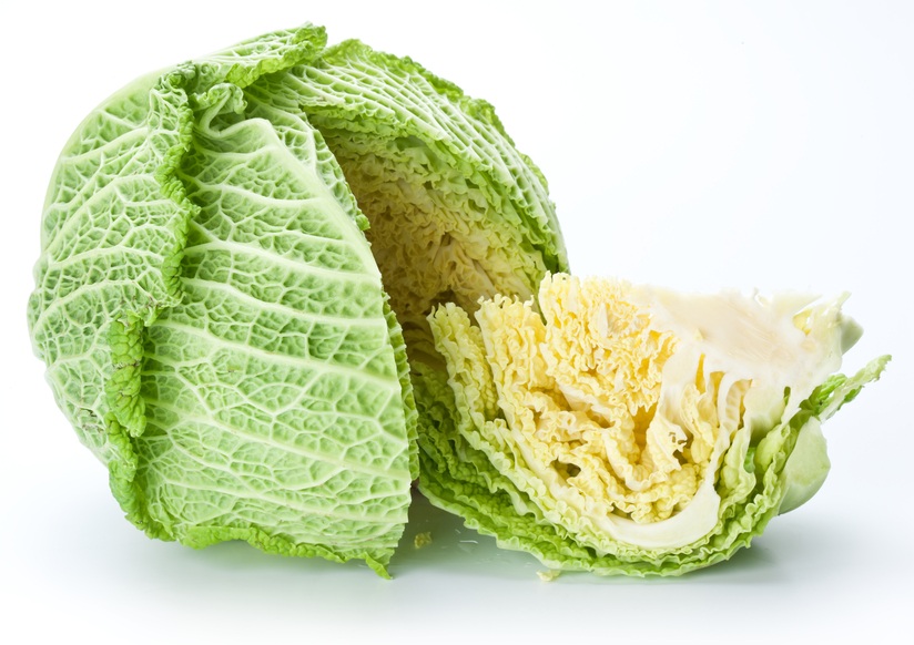 fresh cabbage on a white background
