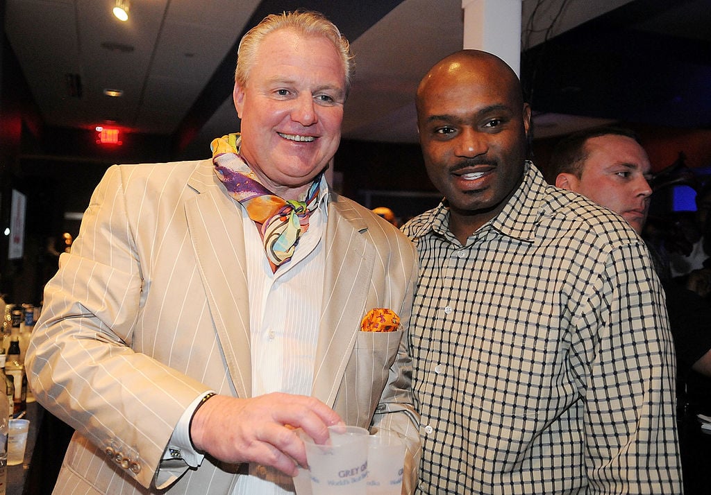 Bob Drinon, President and CEO of Premier Beverage and Retired Miami player Tim Hardaway