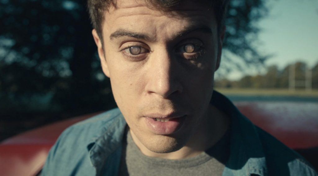 Liam (Toby Kebbell) stops to watch a memory in a scene from 'Black Mirror's "The Entire History of You"