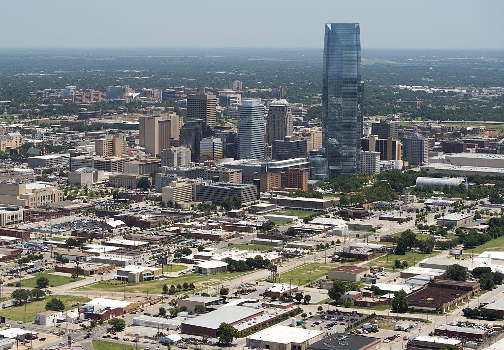 Downtown Oklahoma City from the sky