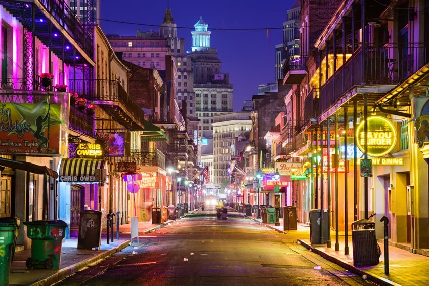 A view of New Orleans, Louisiana at night
