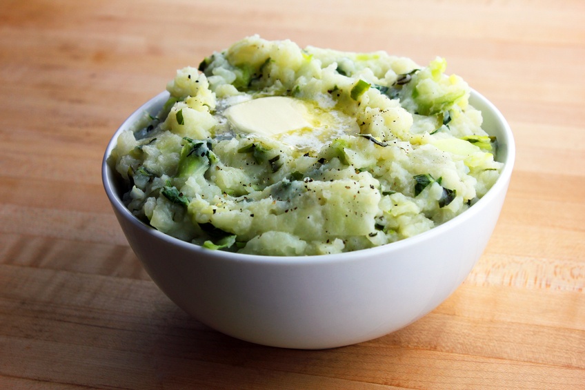 colcannon with a pat of butter