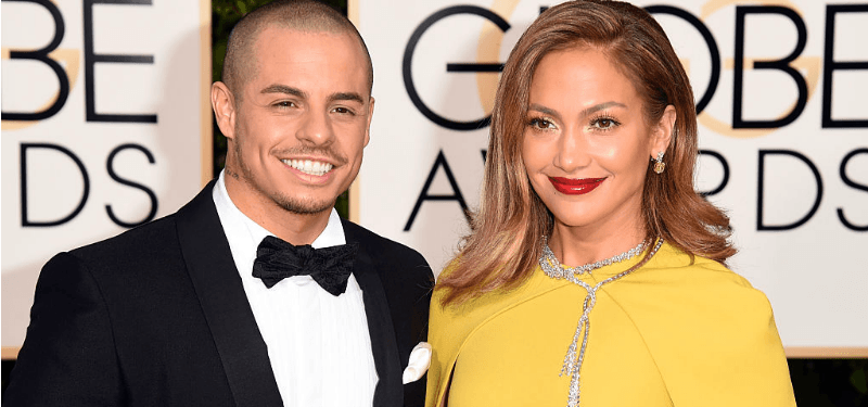 Jennifer Lopez and Casper Smart on the red carpet at the 73rd Annual Golden Globes.