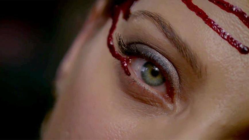 Clementine (Angela Sarafyan), bleeding, in a scene from 'Westworld'