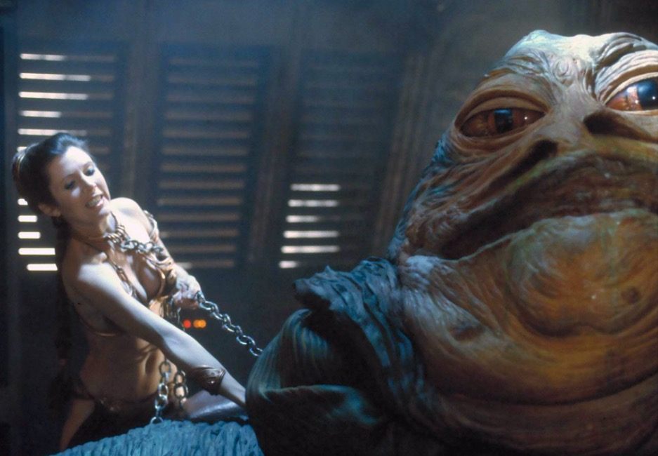 Princess Leia kills Jabba the Hutt in Return of the Jedi