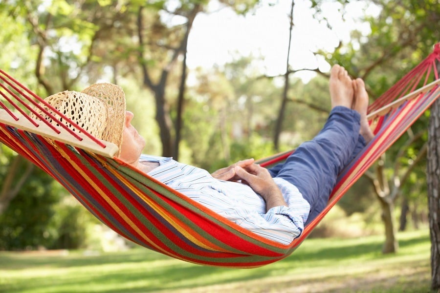 man in hammock