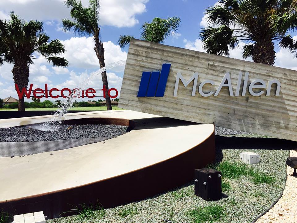The welcome sign in McAllen, TX