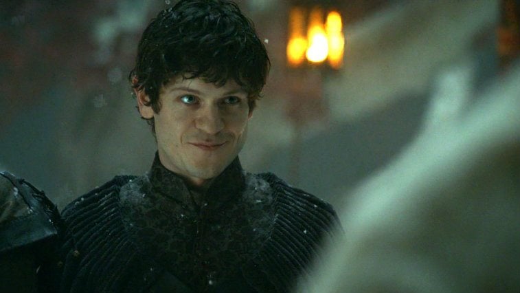 Ramsay Bolton grins menacingly in a scene from 'Game of Thrones.'