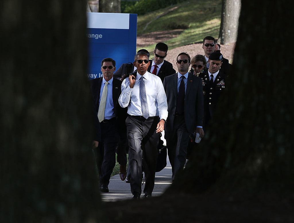Barack Obama at Walter Reed hospital