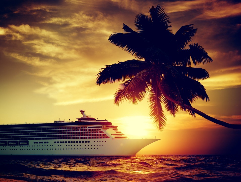 Cruise Ship and sunset 