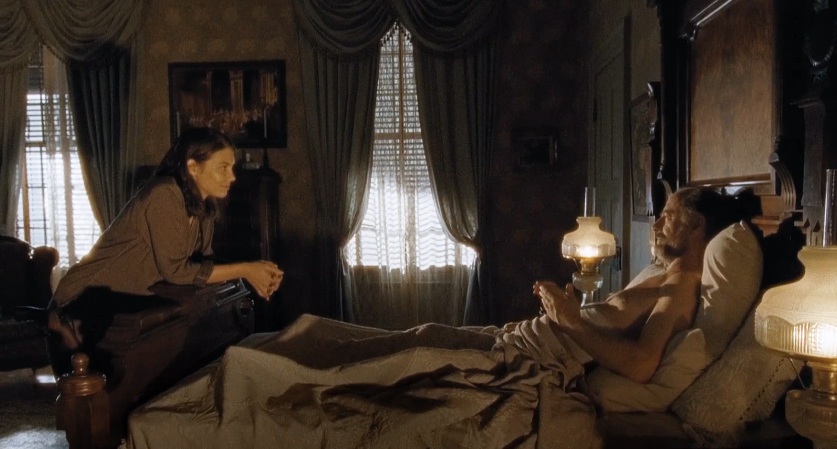 Maggie negotiates with a bed-ridden Gregory in 'The Walking Dead' episode "Knots Untie"
