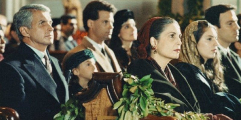The cast is sitting in church in The Godfather: Part III.