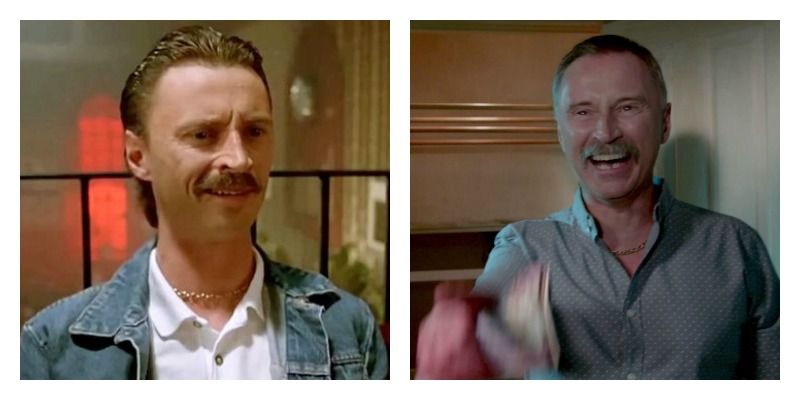 Robert Carlyle in Trainspotting and Trainspotting 2 side by side