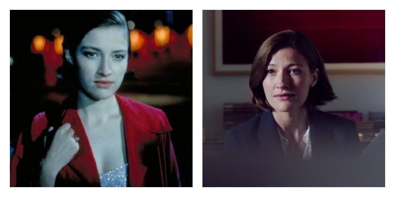 Kelly Macdonald as Diane in Trainspotting and Trainspotting 2 side by side