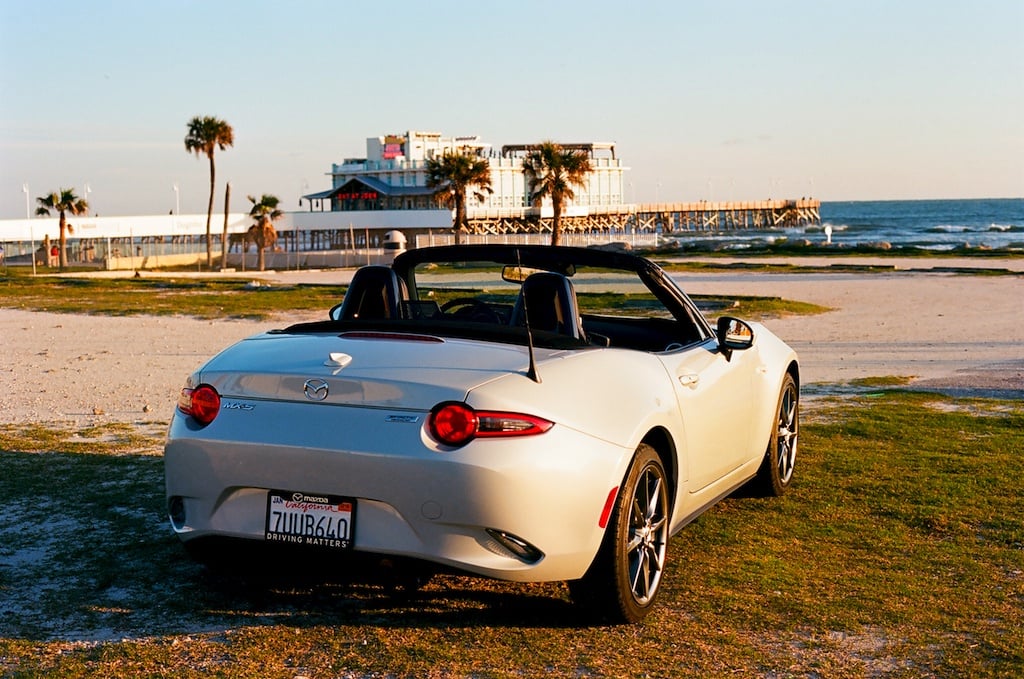 2017 Mazda Miata GT parked at the beach