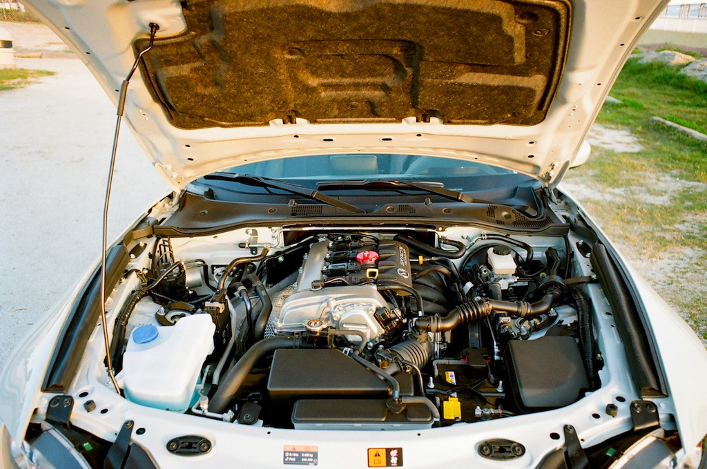 under the hood of the 2017 Mazda Miata GT