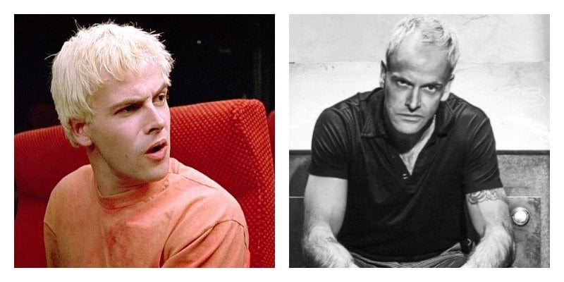 Johnny Lee Miller as Begbie in Trainspotting and Trainspotting 2 side by side