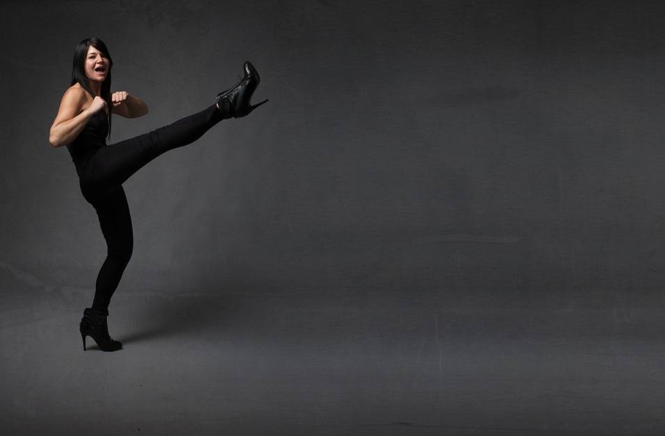 woman kicking