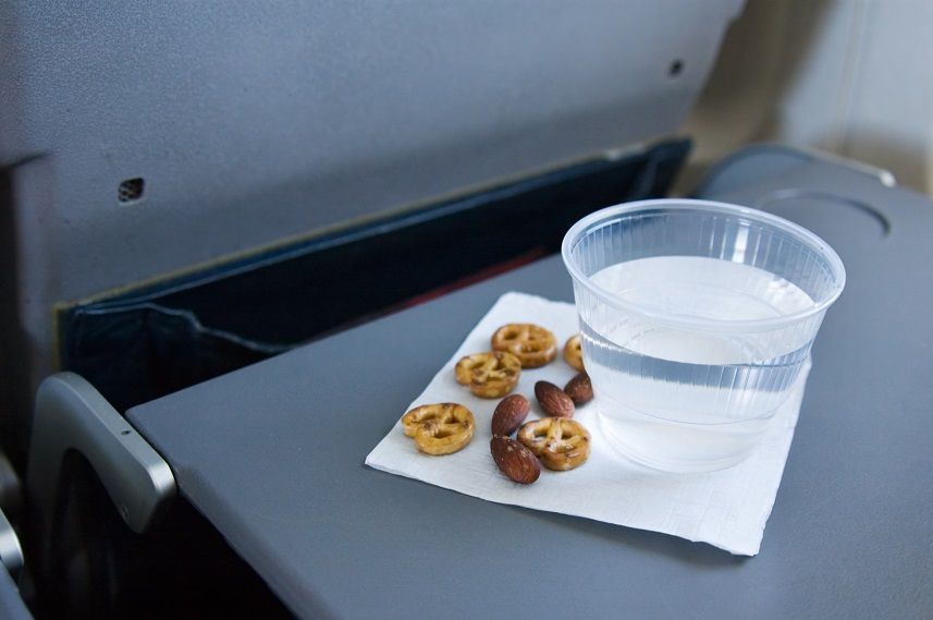 Food and water in airplane