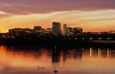 Arlington, Virginia, skyline at sunset