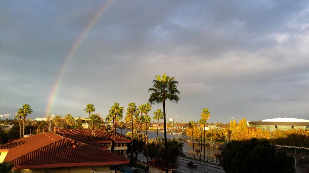 rainbow over Stockton, California