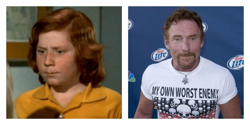 On the left is a picture of Danny Bonaduce on The Partidge Family. On the right is a picture of Danny Bonaduce at an event.