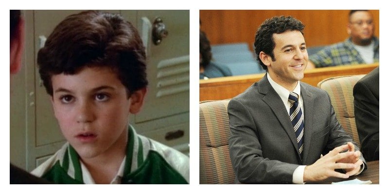 On the left is a picture of Fred Savage in The Wonder Years. On the right is a picture of Fred Savage in The Grinder.