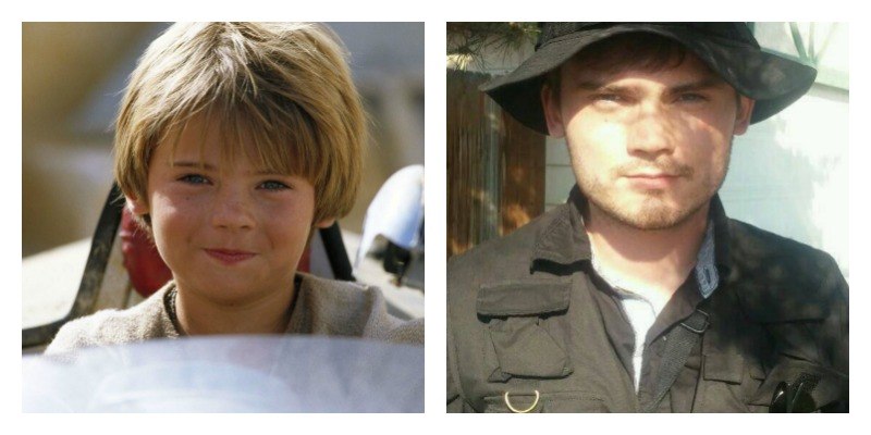 On the left is a picture of Jake Llyod in The Phantom Menace. On the right is a picture of Jake Llyod in a selfie.