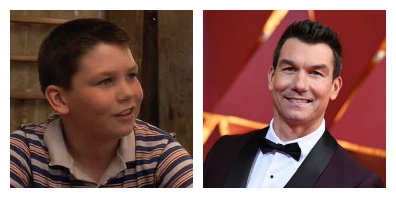 On the left is a picture of Jerry O'Connell in Stand by Me. On the right is Jerry O'Connell attending the Oscars.