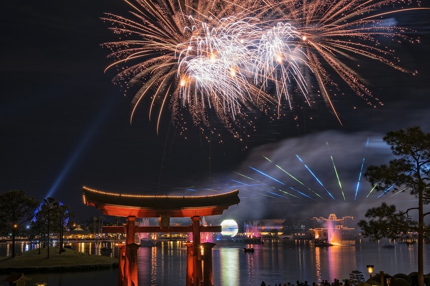 The IllumiNations Reflections Of Earth Laser and Fireworks
