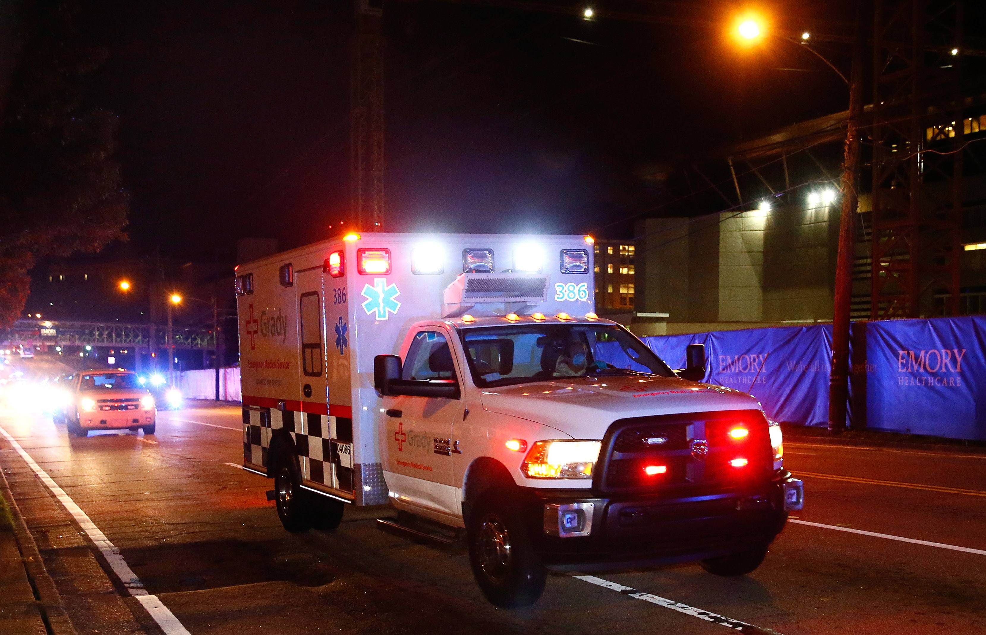 An ambulance on an Atlanta street