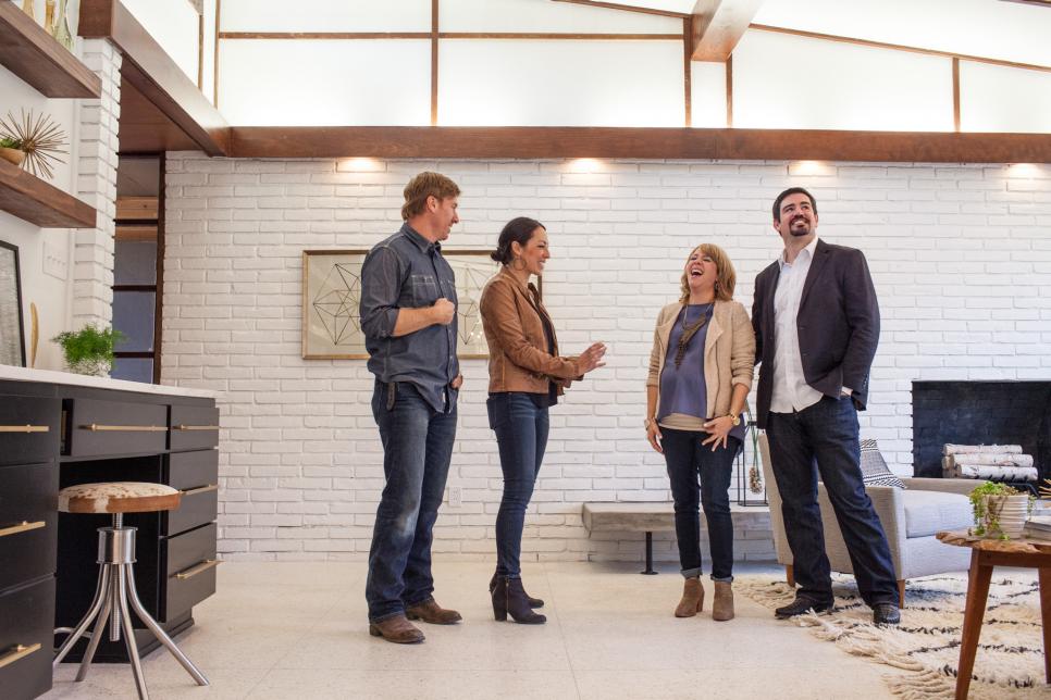 As seen on Fixer Upper, Joanna Gaines tells the Barretts a funny story about installing the gold fixtures in the house.