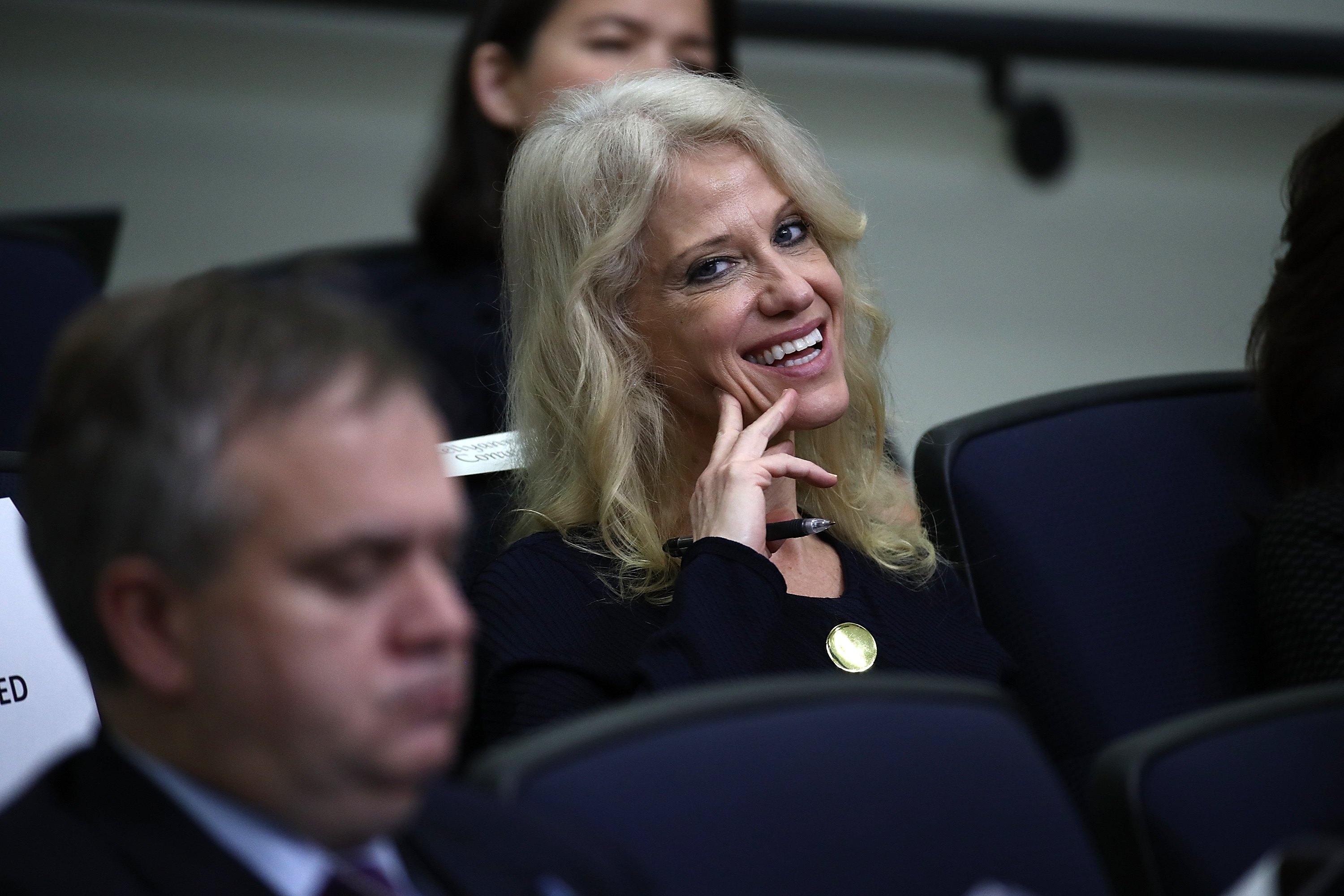 Kellyanne Conway, a counselor to U.S. President Donald Trump, attends an event