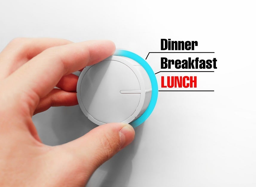 switch that says "dinner, breakfast, and lunch"