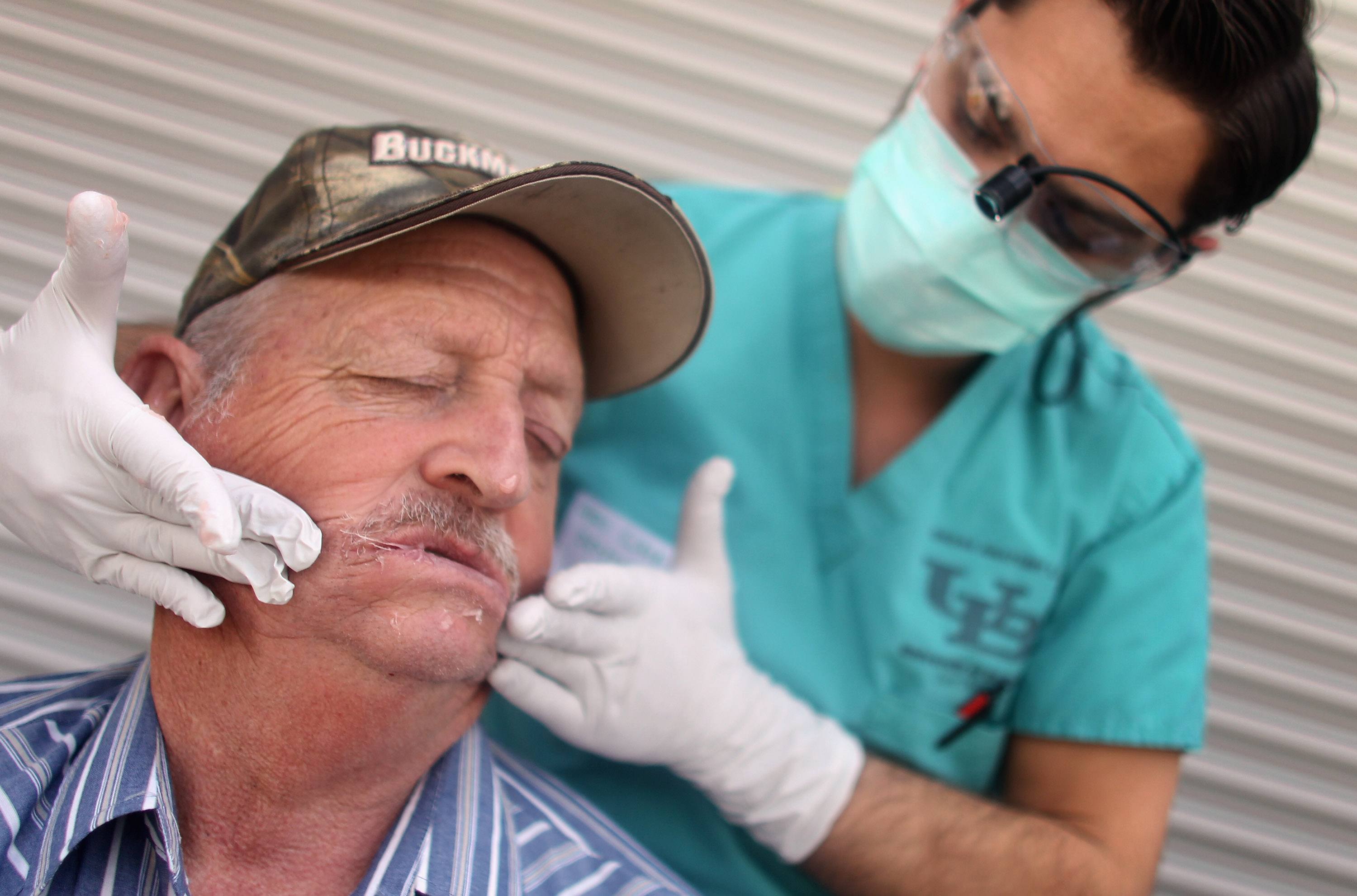 A patient receives dental care at a Tennessee clinic
