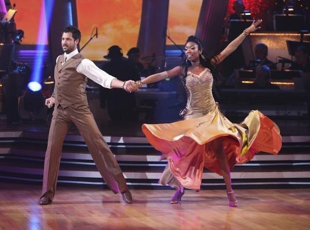 Maks twirls Brandy out during 'Dancing With the Stars.'