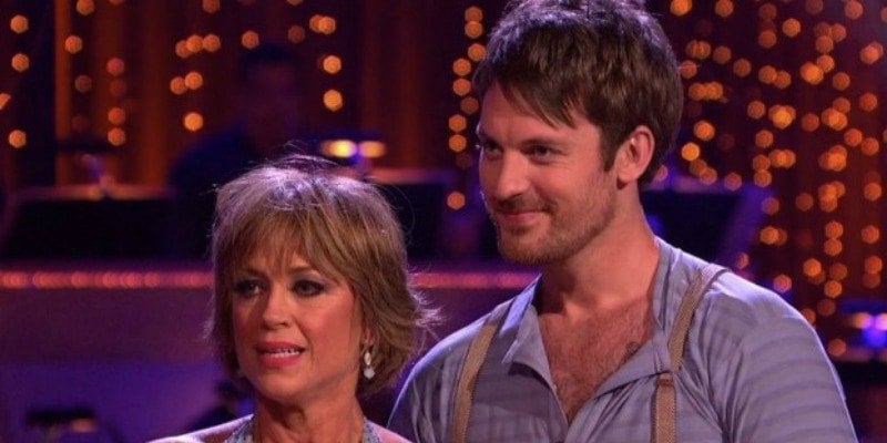Dorothy Hamill and Tristan MacManus are listening to the judges feedback on 'Dancing with the Stars.'