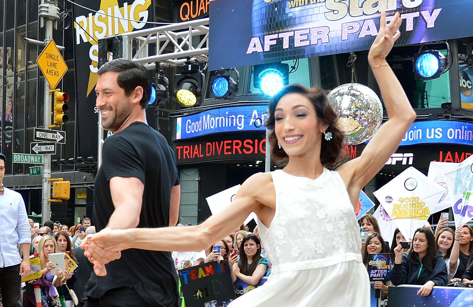 Maksim Chmerkovskiy and Meryl Davis dance in New York City.