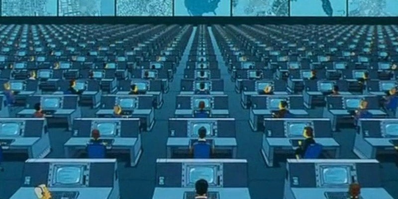 We see a lot of NSA workers at computers in The Simpsons Movie