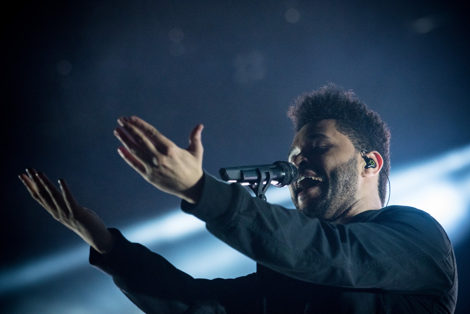 The Weeknd performs at Lollapalooza Brazil day 2 at Autodromo de Interlagos on March 26, 2017 in Sao Paulo, Brazil.